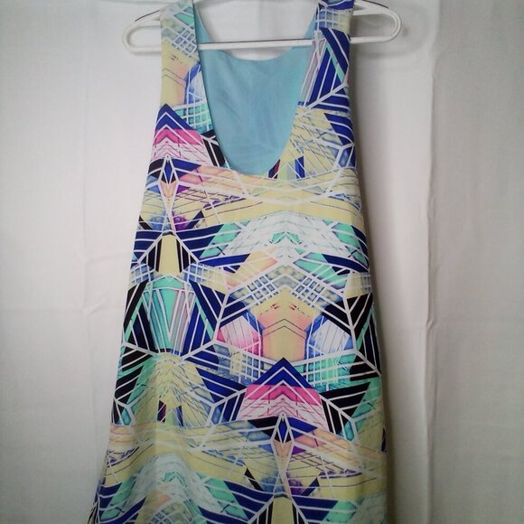 Sugar Lips Dress Women XS Sleeveless Lined Open Back Pattern Colorful - Picture 11 of 15